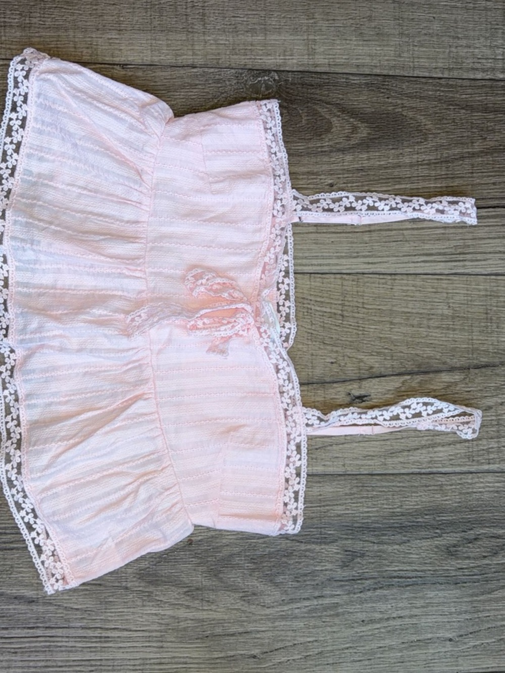 NWT: Altar'd State Soft Pink Lace-Trim Babydoll Tank: Size large: 64$ retail